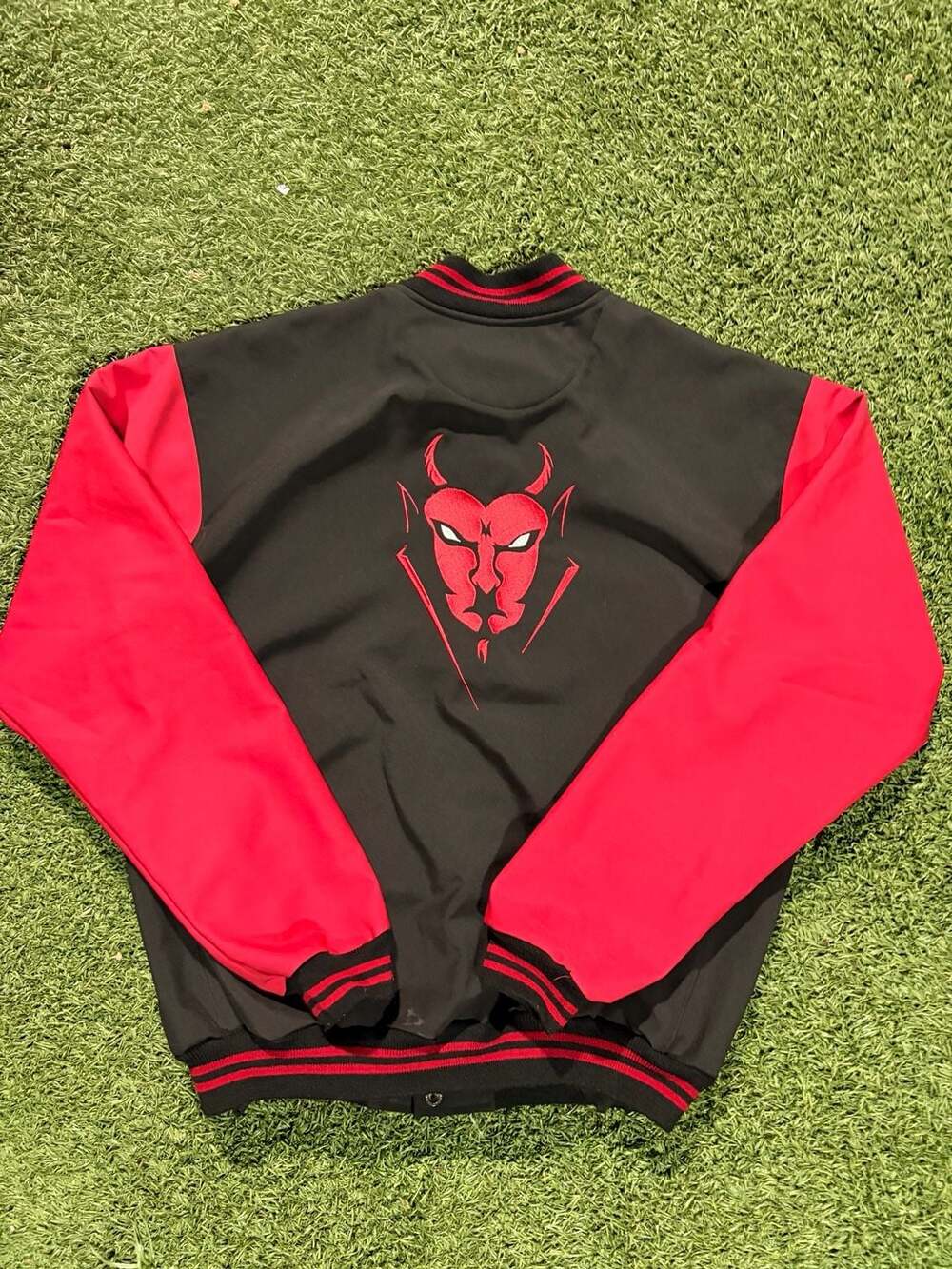 Club Deportivo Toluca Varsity Jacket Black and Red Devil Logo Size XG
